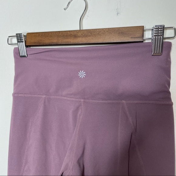 Athleta Women Mauve Mesh Mid Rise Shine Salutation Tight Leggings XS - Picture 5 of 8